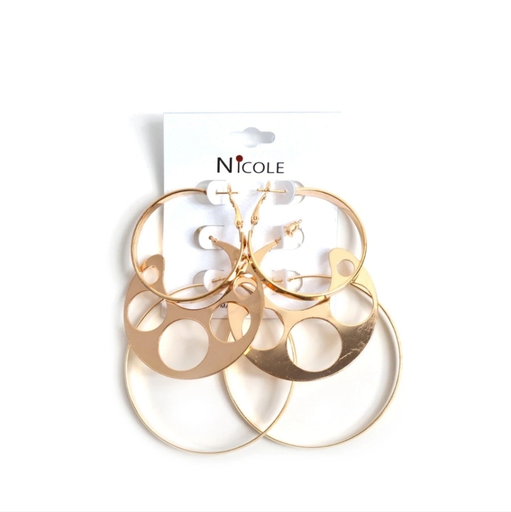 🔮4/$8 More and More Circles Hoop Earrings
